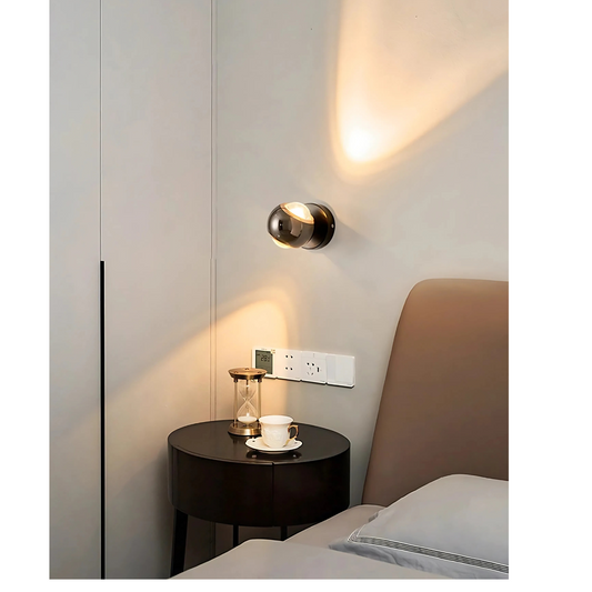 Shashi: Modern Pearl Black LED Wall Sconce