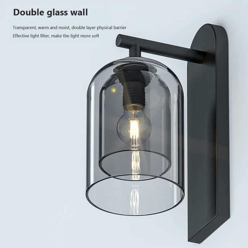 Jyotira: Modern Double Glass Wall Sconce