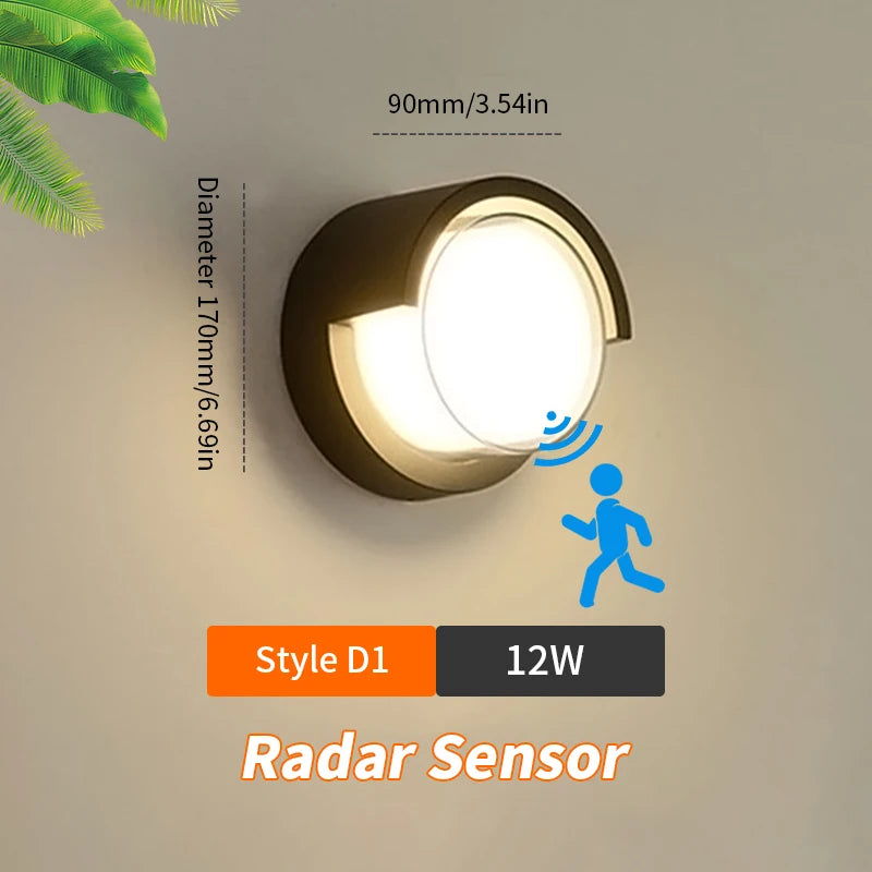 CE Certified Radar Sensor Wall Light for Home Security.