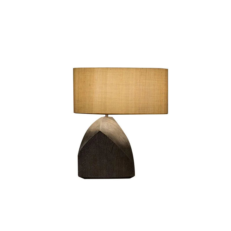 Contemporary Wooden Look Resin Table Lamp