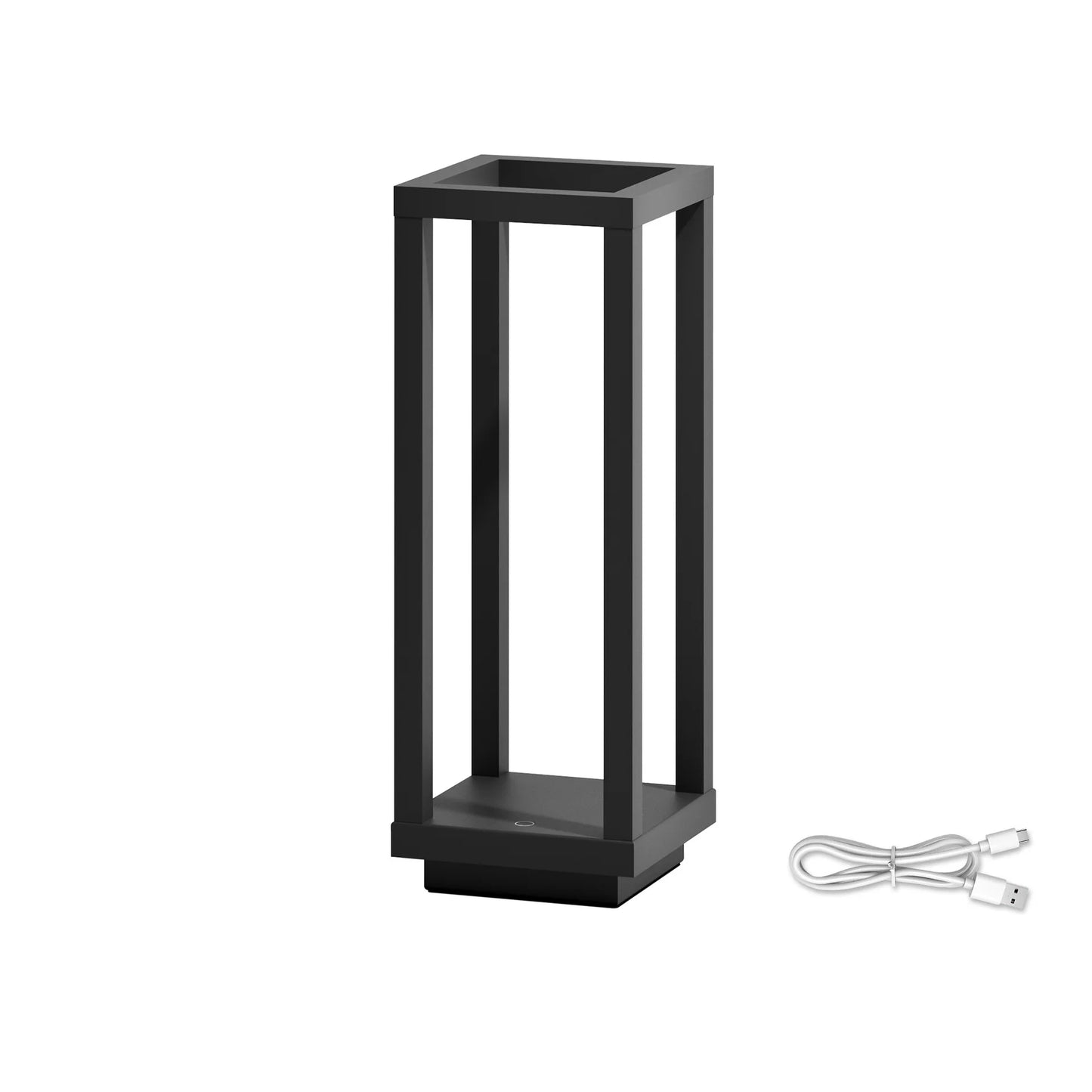 Cordless black LED lamp for modern living rooms