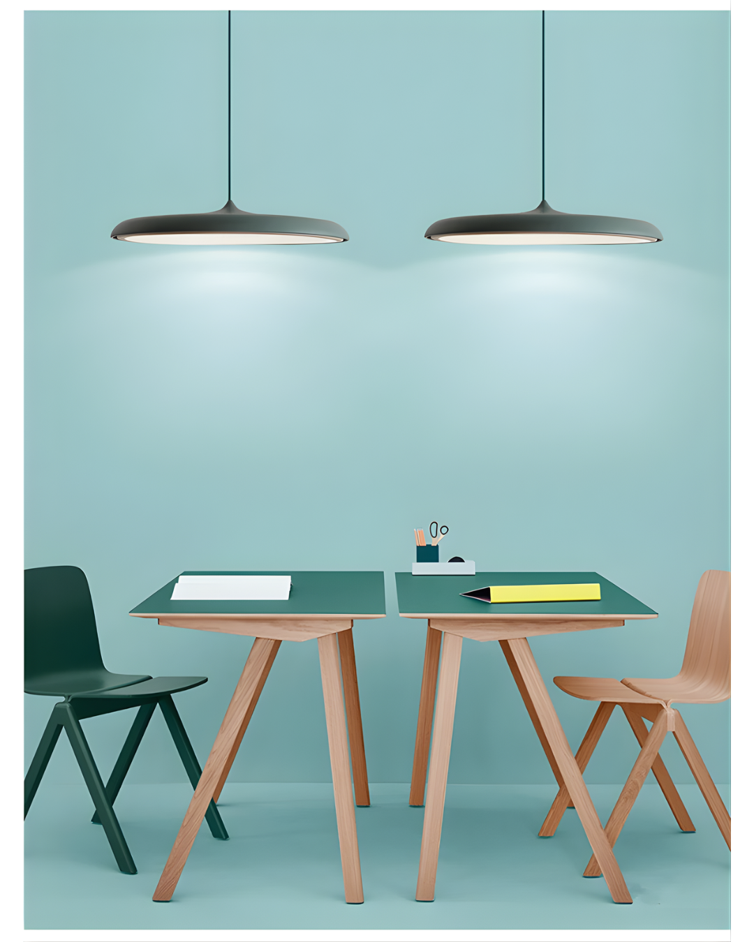 Danish Style Round Plate Lights Fixture Incandescent.