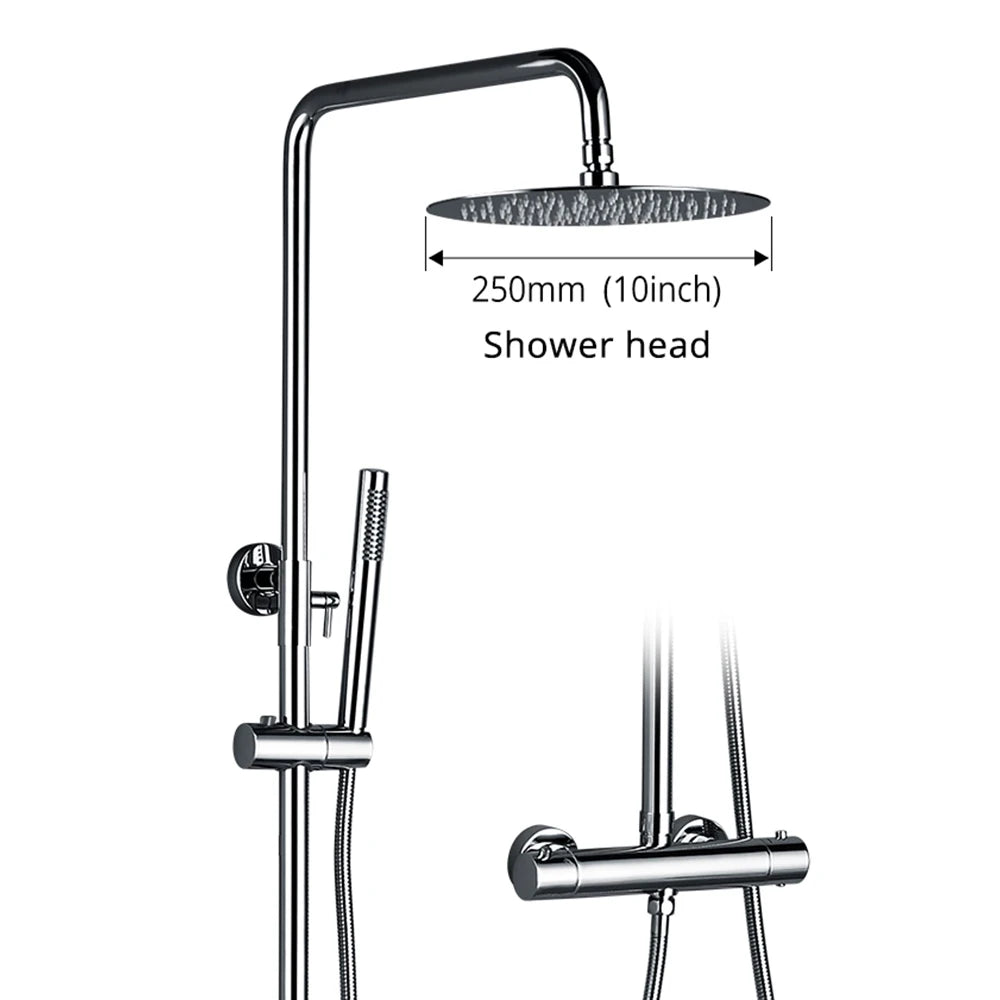 Elegant brass shower panel with dual function control