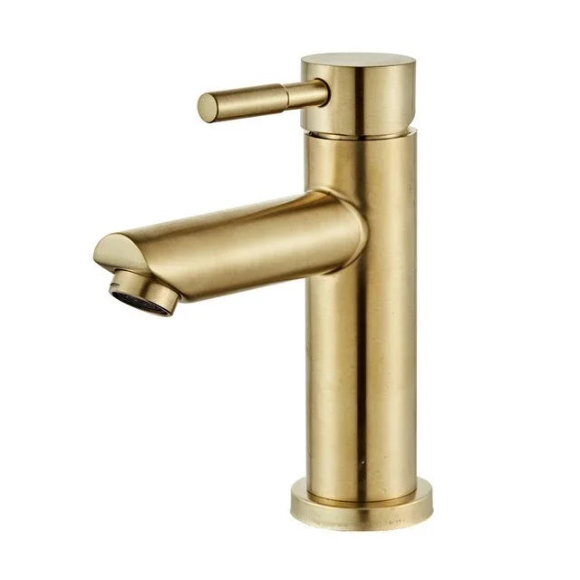 Elegant gold faucet paired with above-counter basin