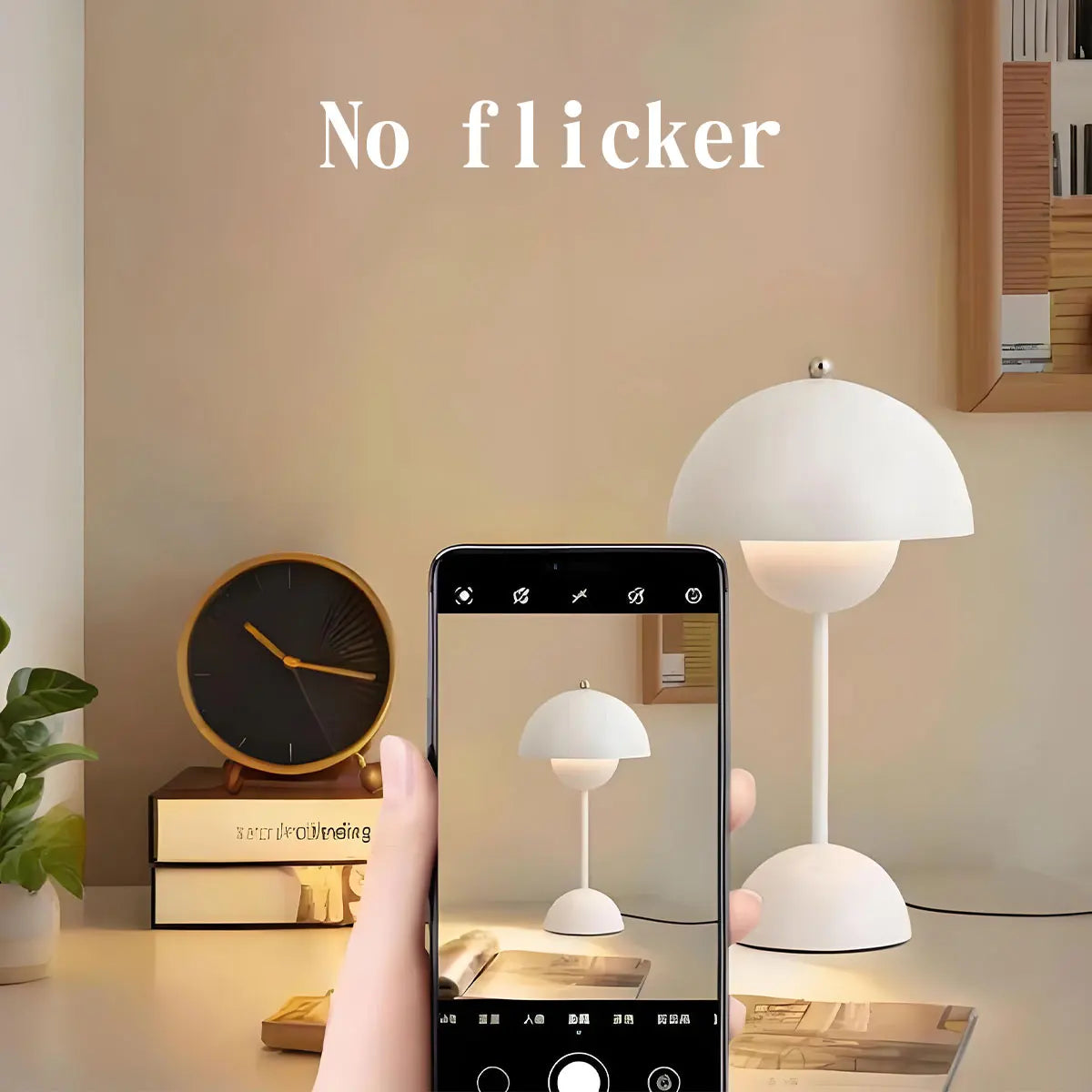Elegant mushroom-shaped bedside lamp for Japandi living room decor
