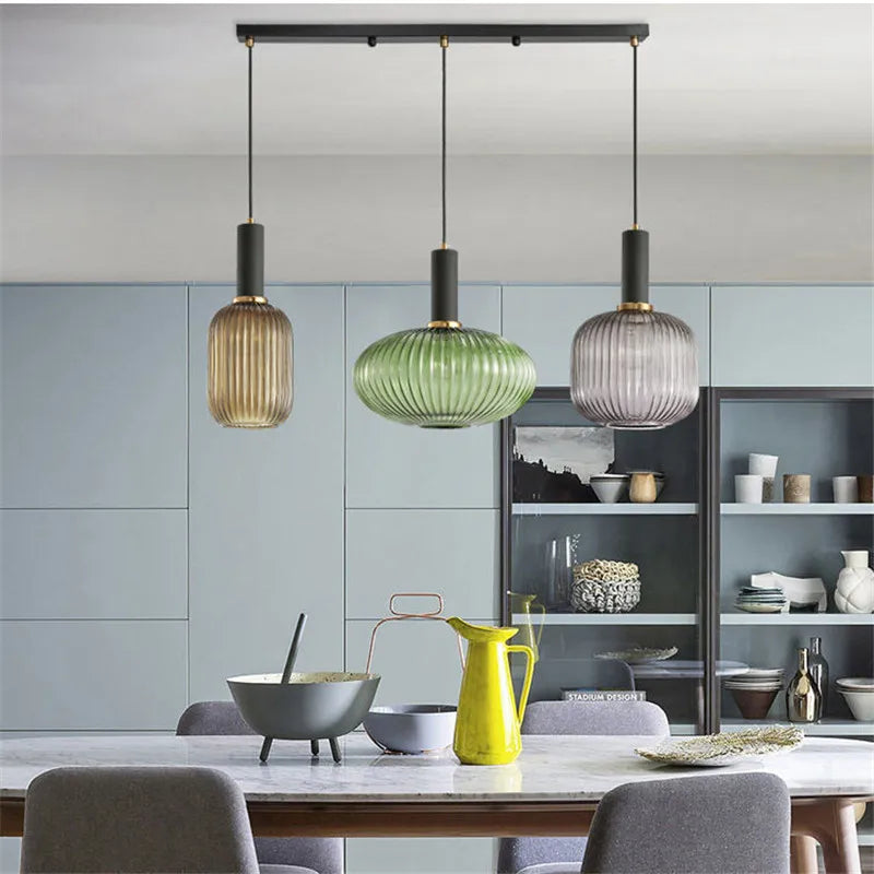 Chhavi: Retro Colorful Glass Pendant Light