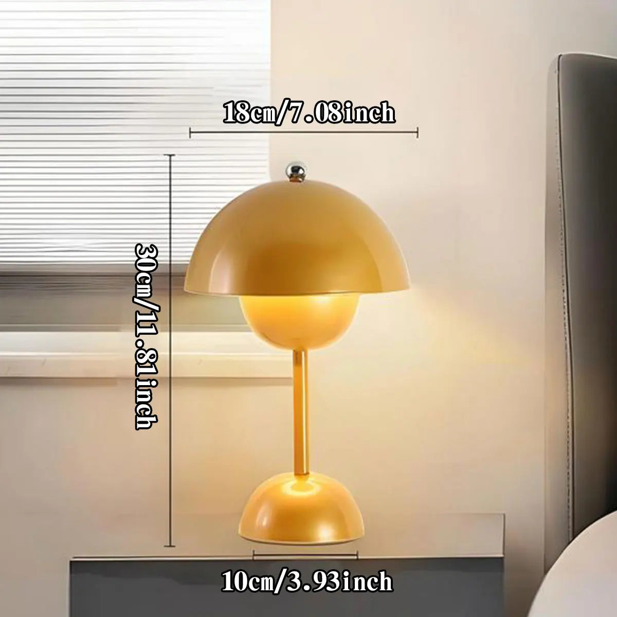 Iron and plastic mushroom table lamp with CE and RoHS certification