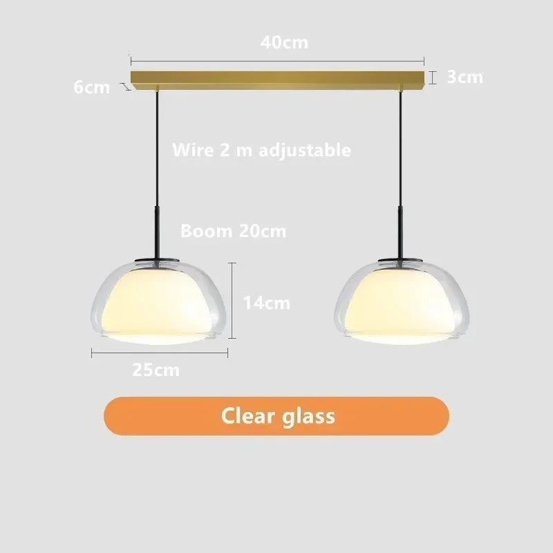 Luxury glass pendant chandelier in Nordic-style room