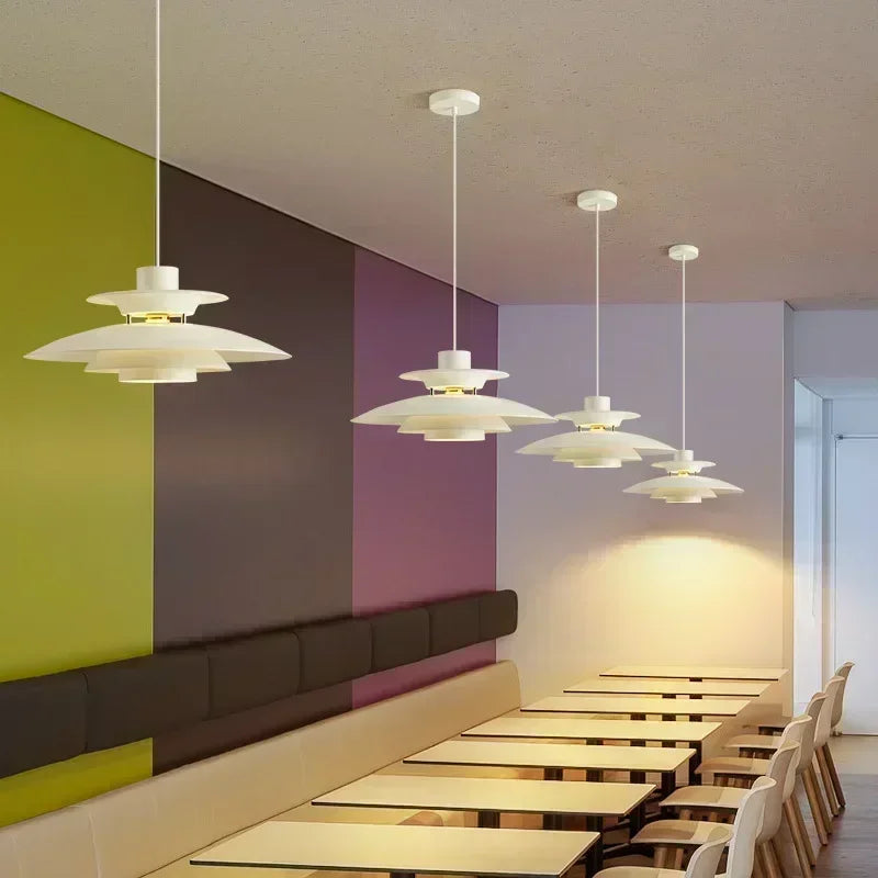 Luxury industrial-style hanging light with glass diffuser