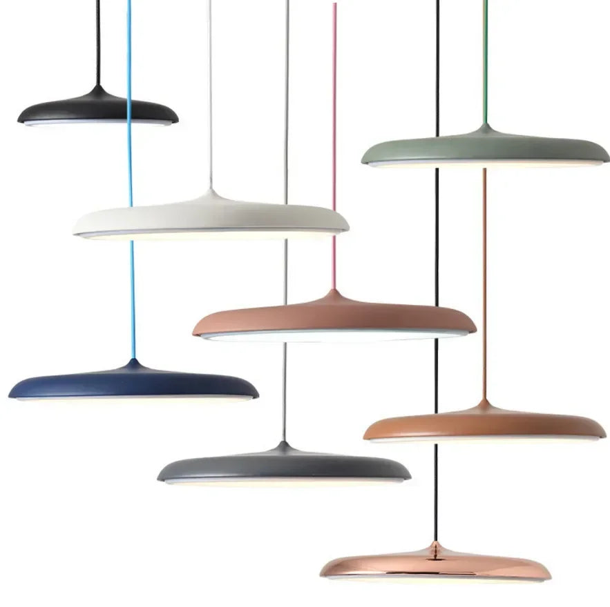 Metal Iron Suspension UFO Round Plate Lights Fixture.