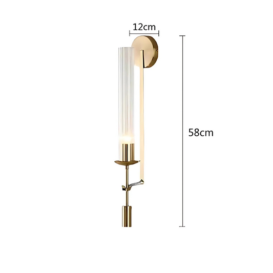 Minimalist Nordic gold wall sconce – retro glass LED wall light with antique brass finish