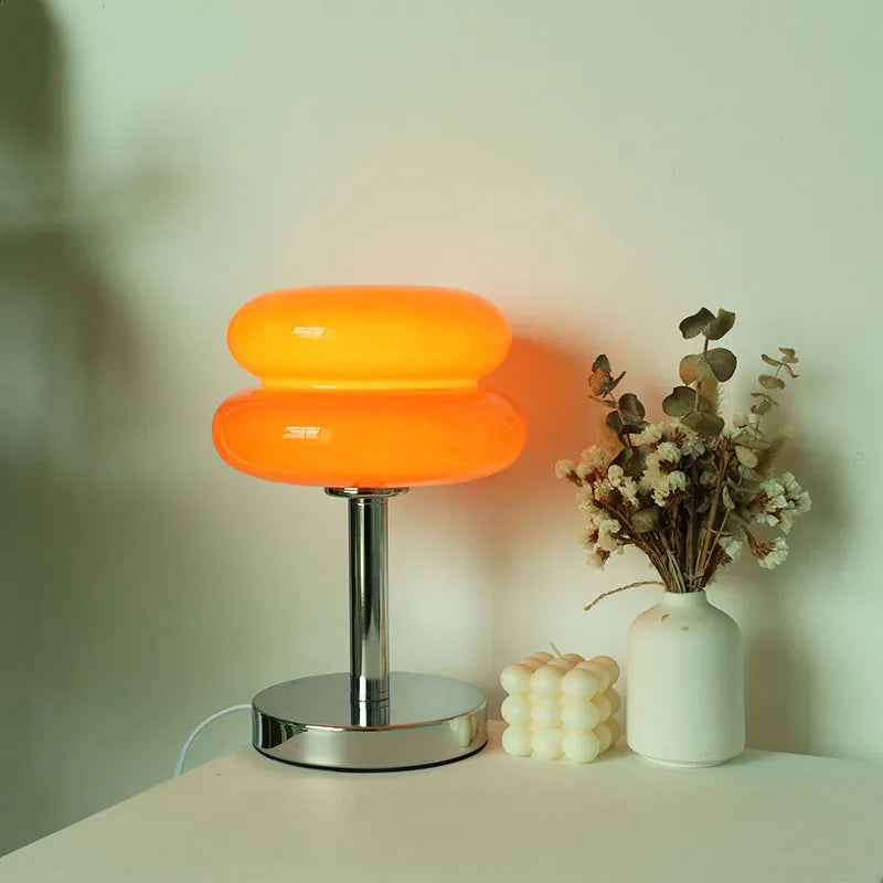 Minimalist Table Lamp – Silver Base Glass Light for Contemporary Interiors