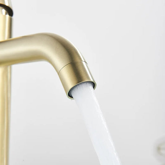 Minimalist basin faucet with stainless steel ceramic valve