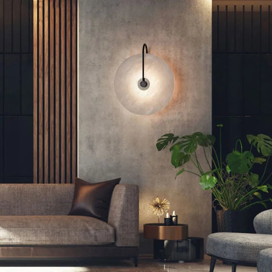 Modern Art Stone LED Wall Lamp for Luxury Bedroom.