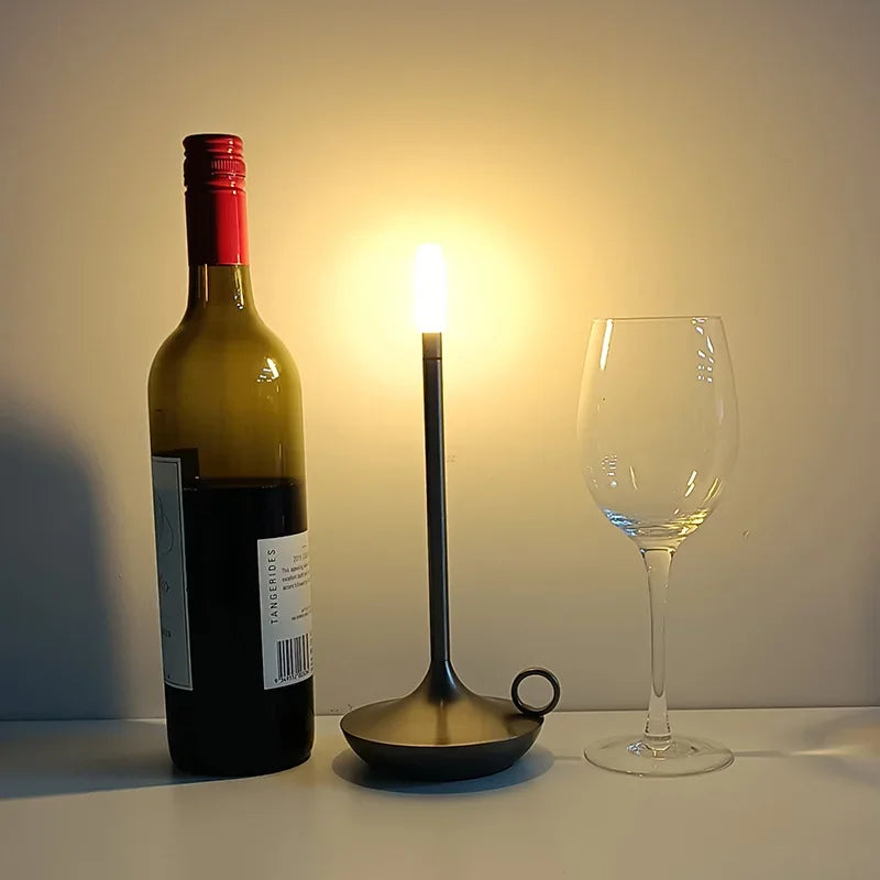 Modern Table Lamp with Candlelight Glow