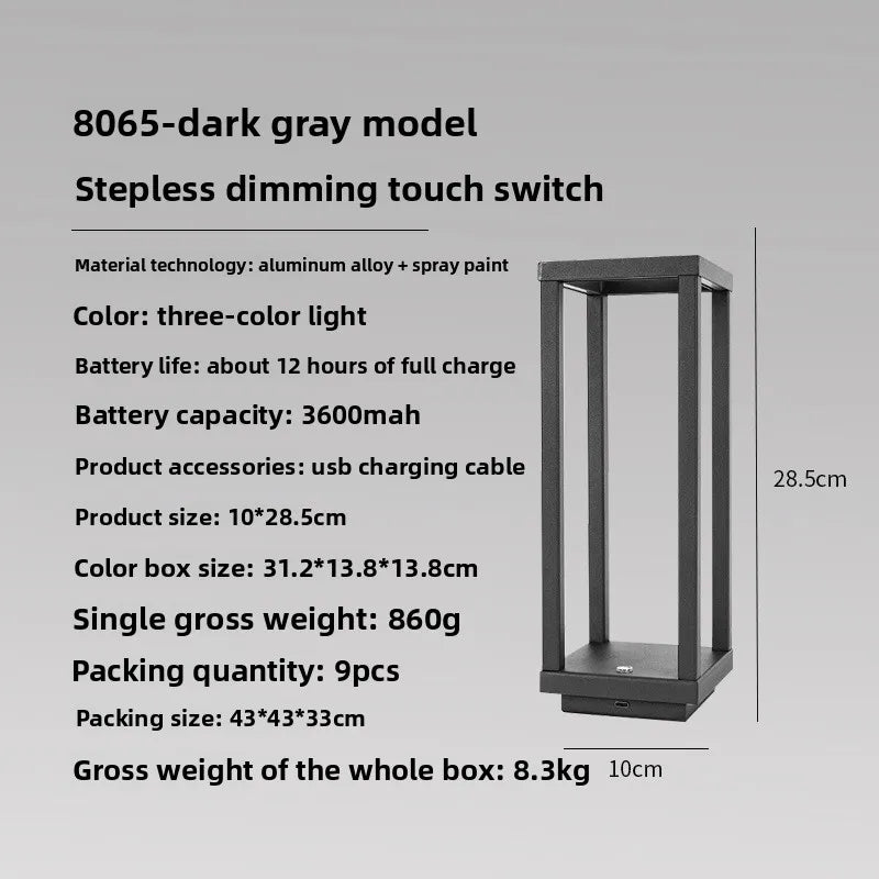 Portable rechargeable table lamp with warm light