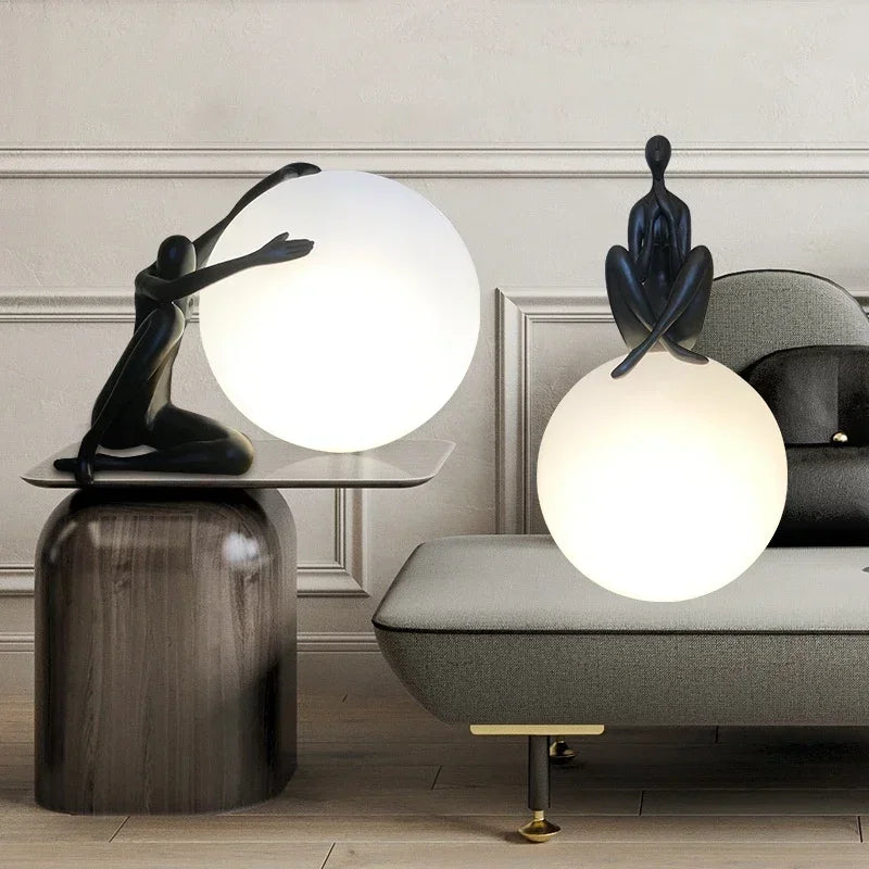 Purusha Big Ball Lamp - Creative Humanoid Sculpture LED Table Lamp
