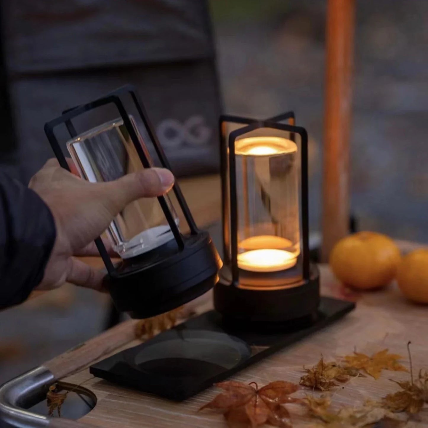 Rechargeable Black Table Lamp with Touch Control