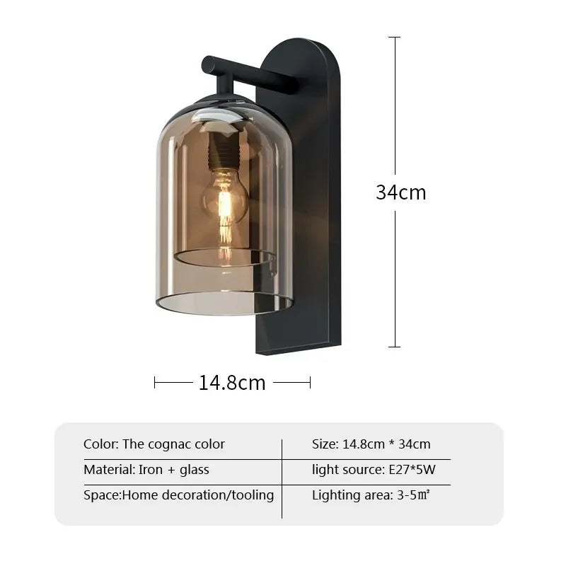 Jyotira: Modern Double Glass Wall Sconce