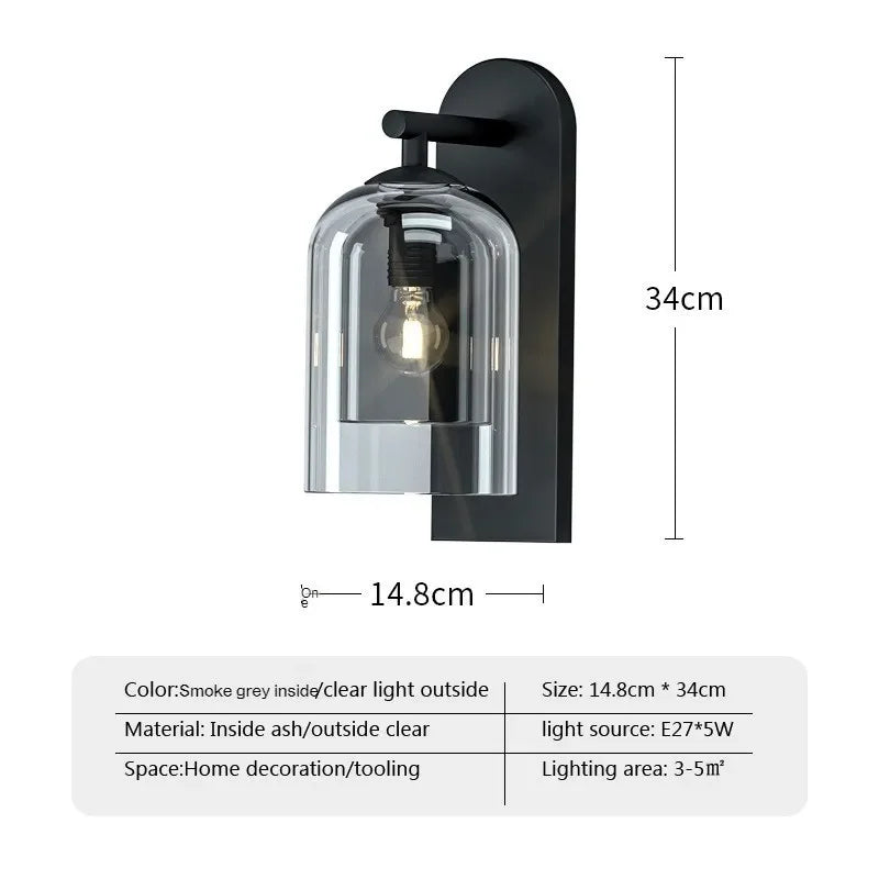 Jyotira: Modern Double Glass Wall Sconce