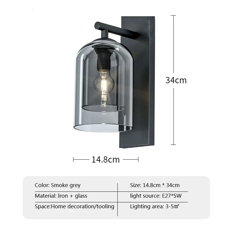 Jyotira: Modern Double Glass Wall Sconce