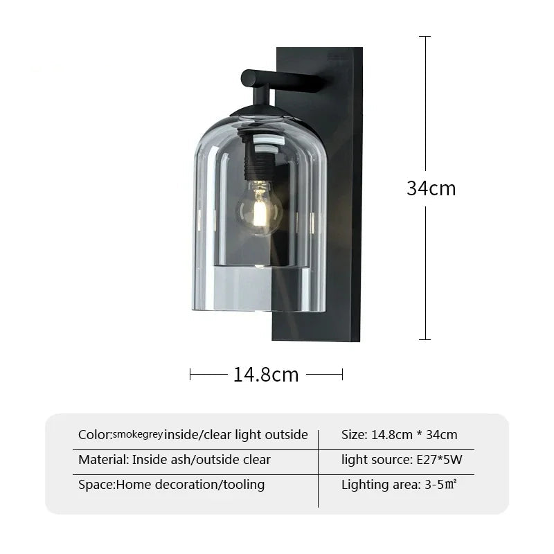 Jyotira: Modern Double Glass Wall Sconce