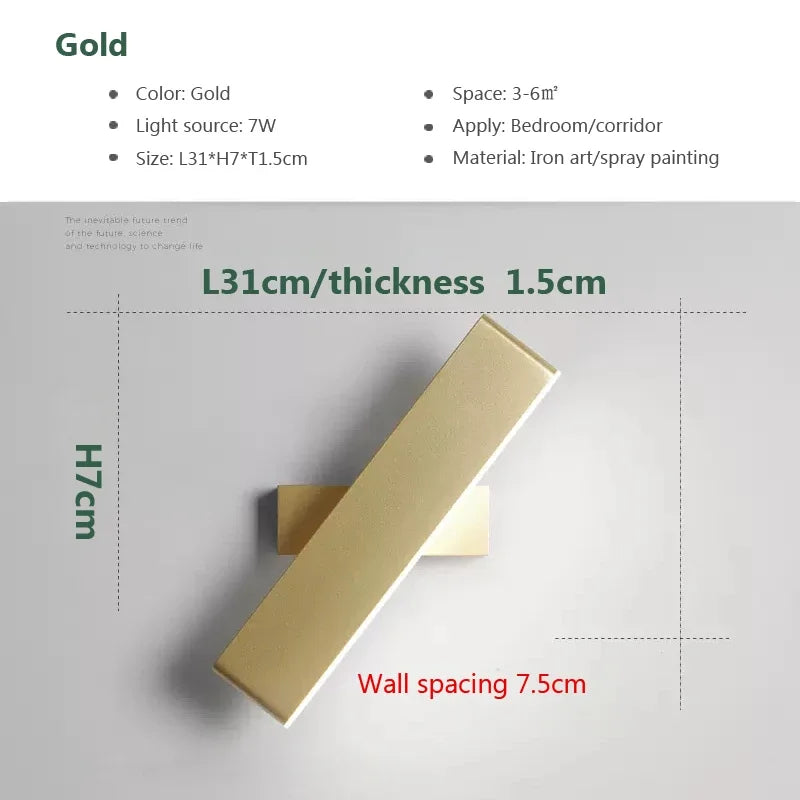 Nordic LED Wall Lamp – Elegant Hardwired Fixture with Adjustable Lighting
