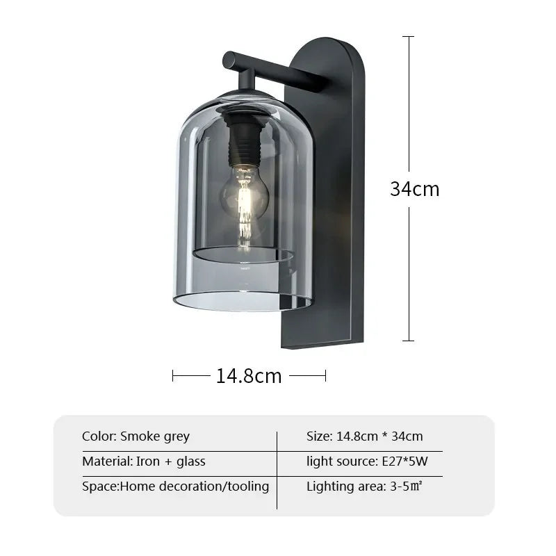 Jyotira: Modern Double Glass Wall Sconce