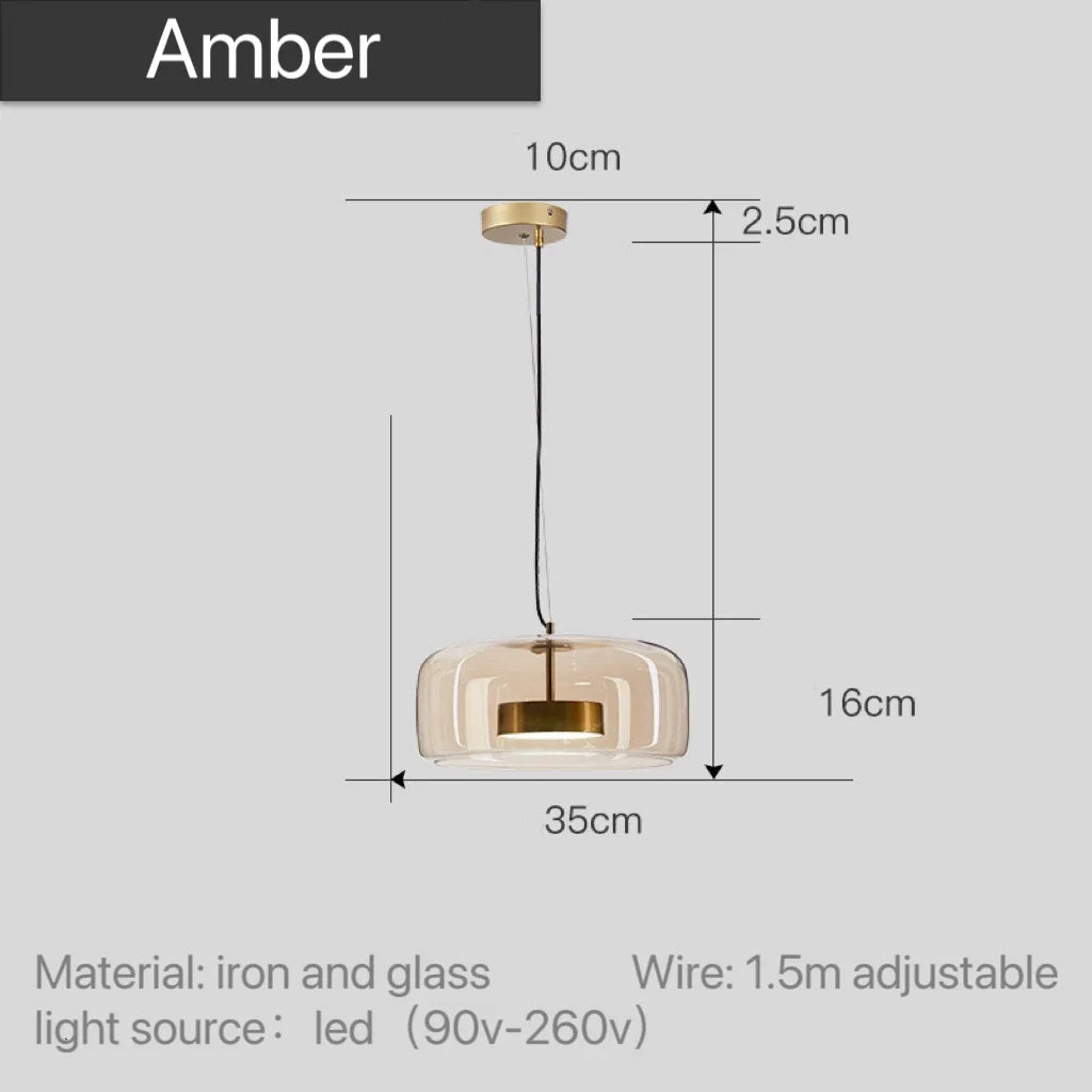 Small Pendant Lights for Bedrooms: Dipti Smoke Grey Glass Pendant LED