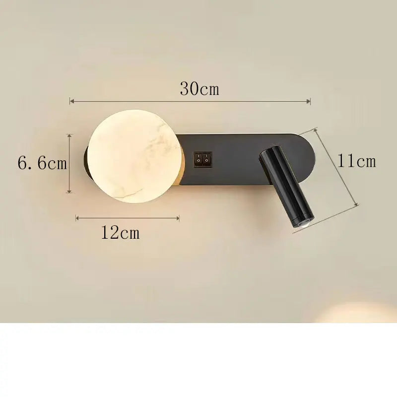 Stråle LED wall lamp with knob switch for easy operation.