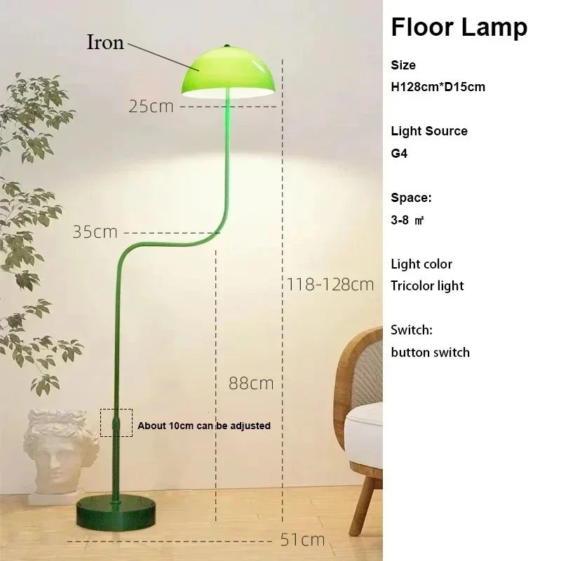 Vertical corner light atmosphere luminaire for small apartment interior design.