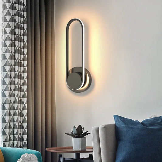 Wall lamp Nordic modern black and white minimalist in a matte black finish.