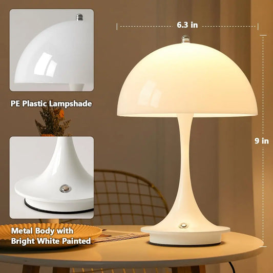 Wireless 3-color dimming touch night light for bedside.
