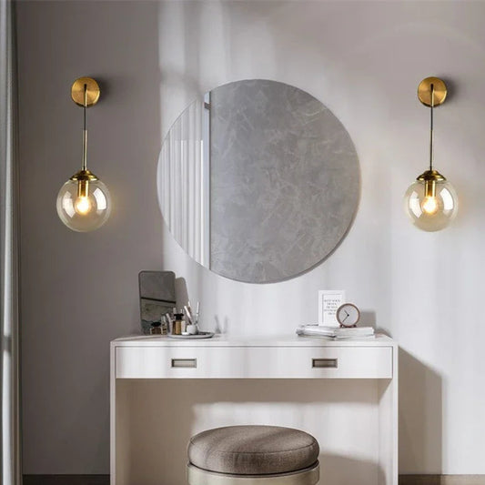 clear glass shade wall sconce lighting for living room