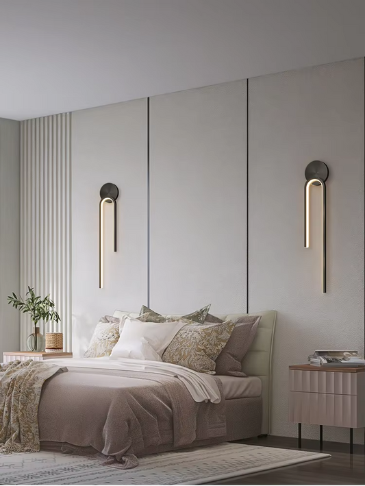 contemporary wall sconce with downward shade direction