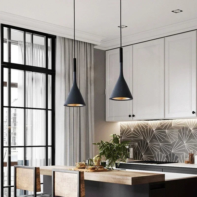 kanika black modern pendant light for minimalist dining room lighting