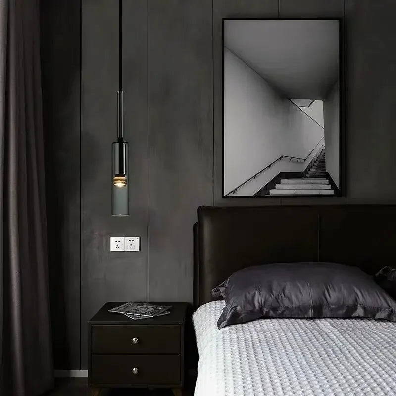 led glass stone pendant lighting for bedroom decor