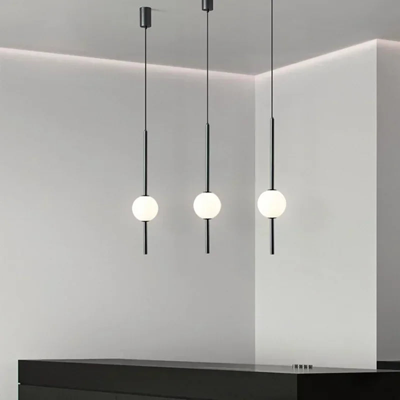 modern led pendant lighting with brushed nickel finish