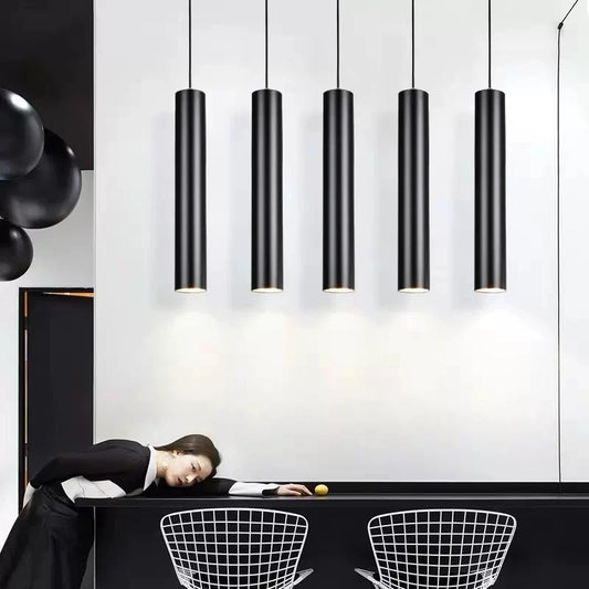 Modern Long Tube Pendant Light – Minimalist LED Chandelier for Home & Office