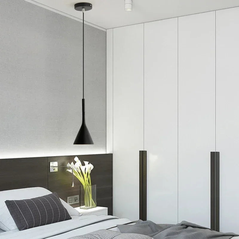 sleek metal pendant lamp with remote and touch control features