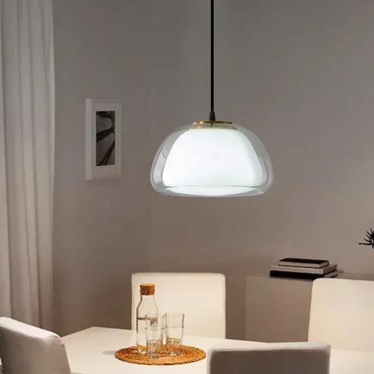 Aaloka glass jelly pendant light with chrome finish