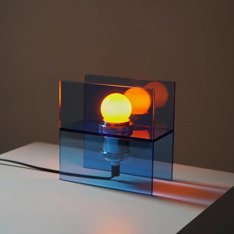 Acrylic Desk Lamp with sunrise blue ocean atmosphere glow.