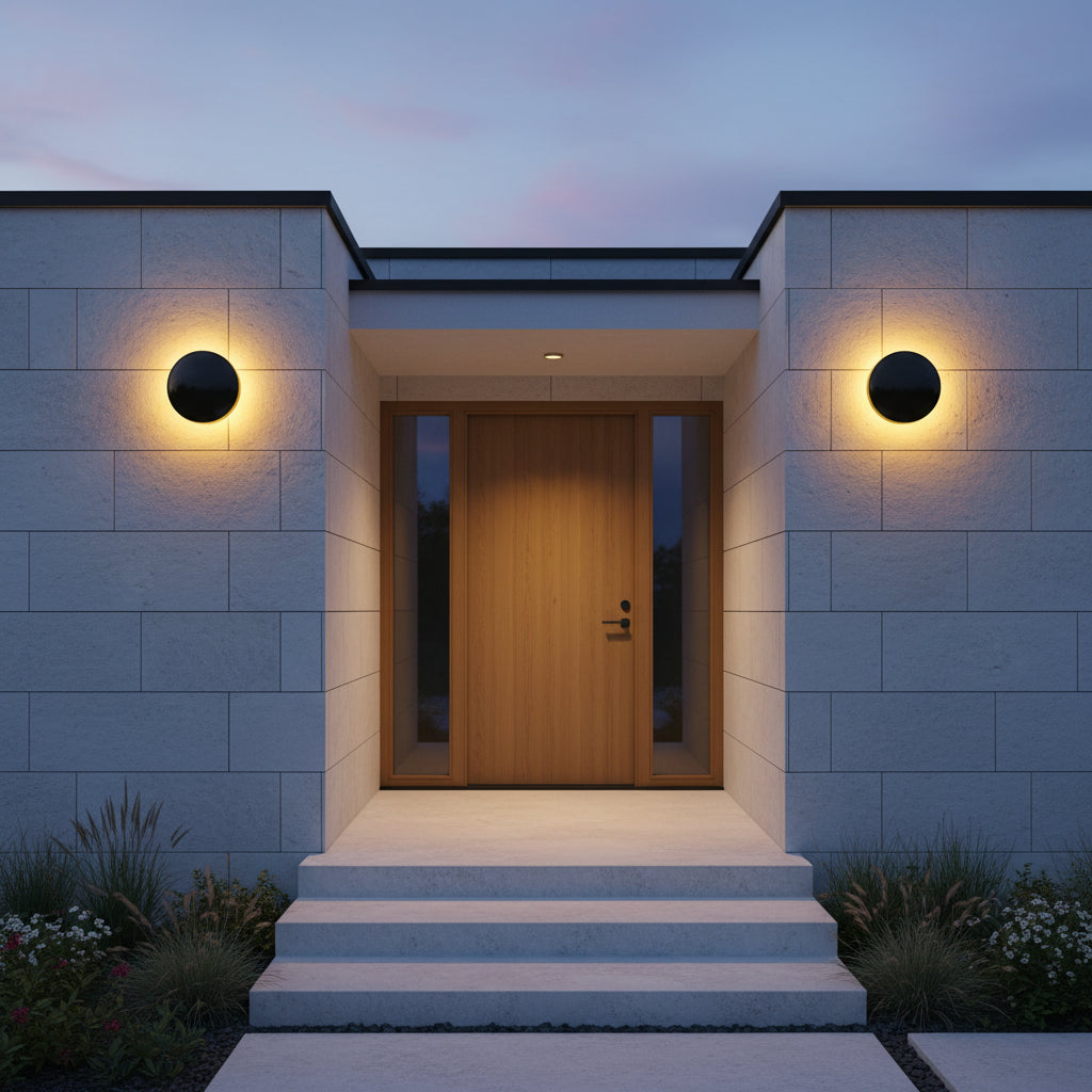 Bauhaus style interior wall lights in silver alloy for minimalist hallway accents.