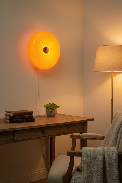 Lunaform: Bauhaus LED Glass Donut Table Lamp Wall Lamp