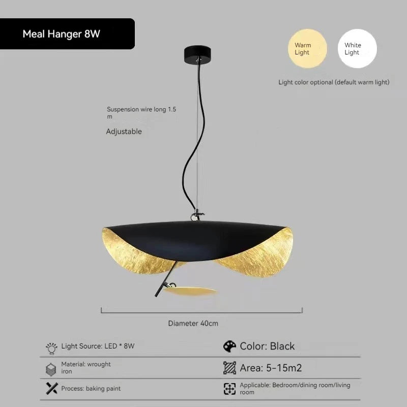 Dining room chandelier providing soft illumination for 15 square meters.