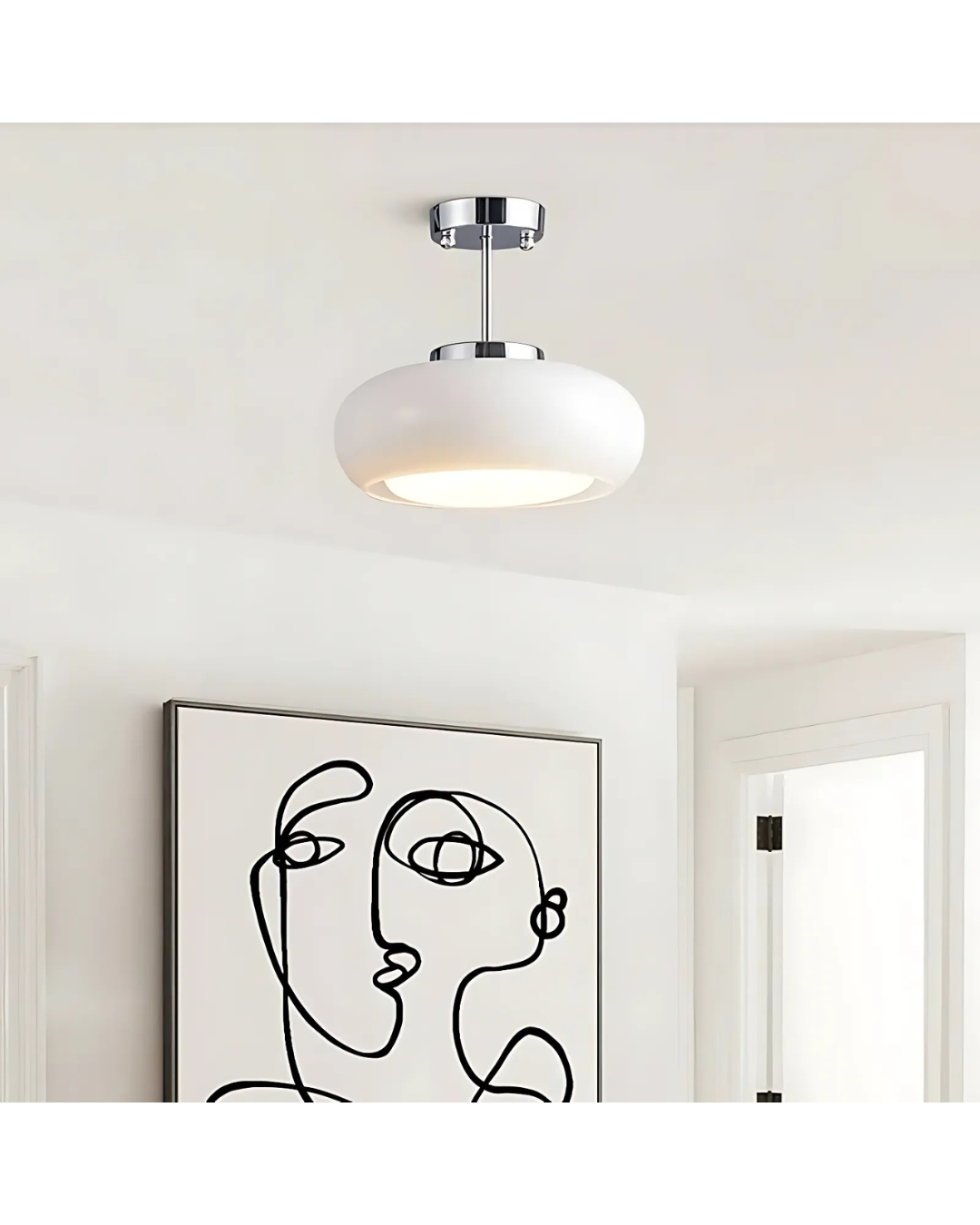Elegant ceiling light with plated finish and knob switch
