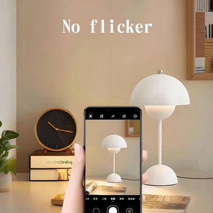 Elegant mushroom-shaped bedside lamp for Japandi living room decor