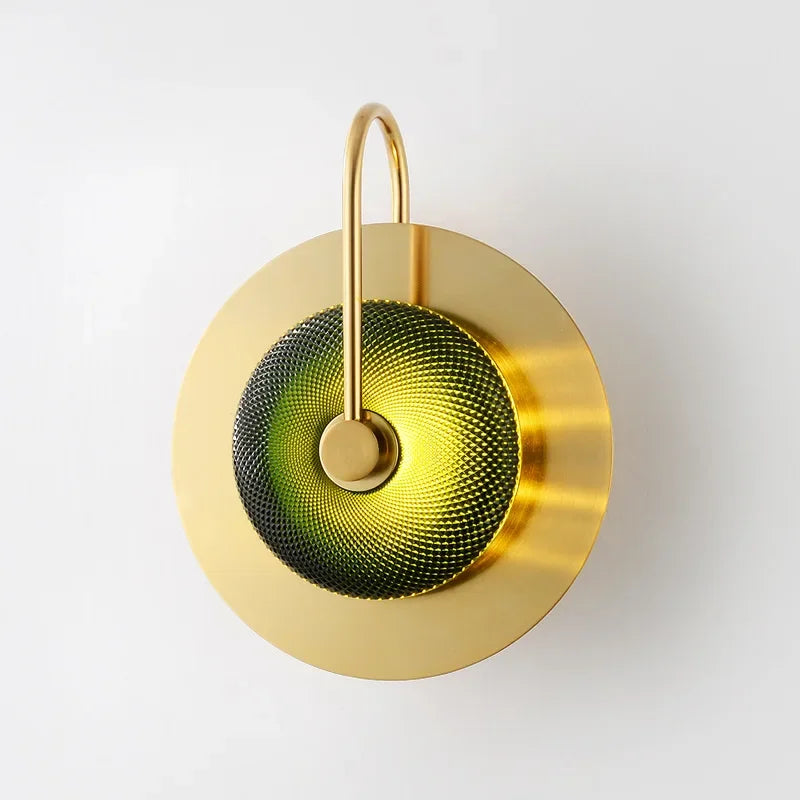 Emerald green decorative wall lamp with smart touch on/off switch.