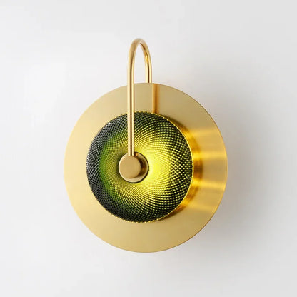 Emerald green decorative wall lamp with smart touch on/off switch.