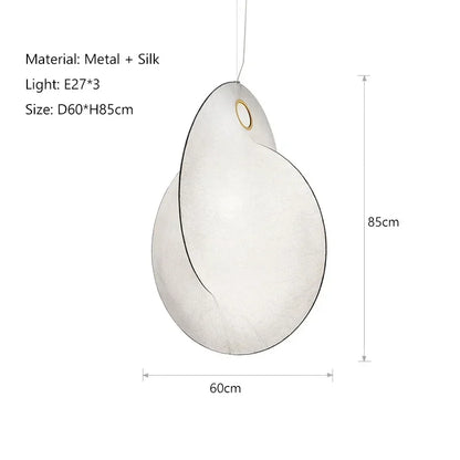 Extra large 80cm silk pendant light for architectural voids and loft spaces.